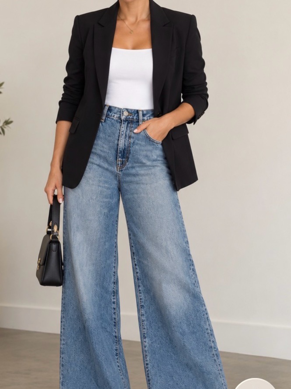 ASKK NY High-Waist Wide Leg Women’s Jeans - Light Blue
